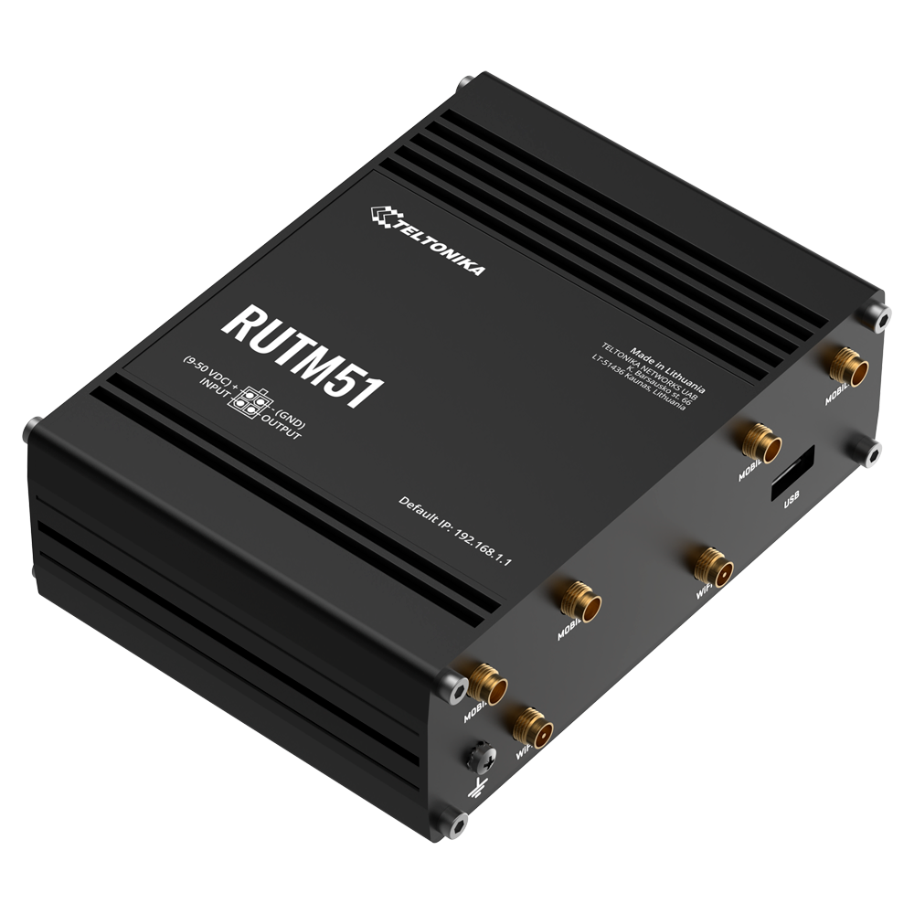 TELTONIKA TK-RUTM51 - Router Industrial 5G Sub-6GHz de alta velocidad - Resiliencia con Dual SIM y failover automático - Wi-Fi 5 de doble banda Wave 2 hasta 867 Mbps - 5 puertos Gigabit Ethernet (1 WAN + 4 LAN) - Seguridad avanzada con firewall y múltiple - imagen 3