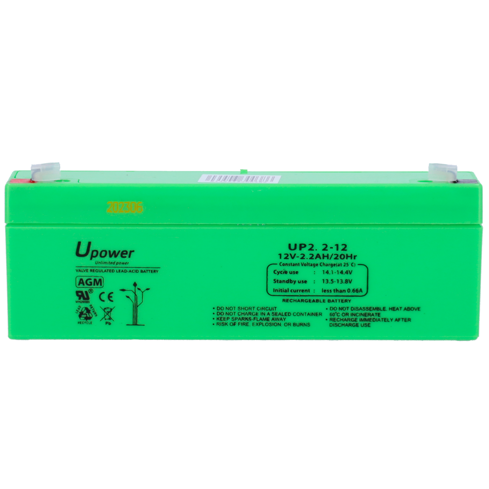UPOWER BATT-1223-U - Upower - Batería recargable - Tecnología plomo ácido AGM - Voltaje 12 V - Capacidad 2.2 Ah - 66 x 178 x 35 mm/ 960 g - Para respaldo o uso directo - imagen 3