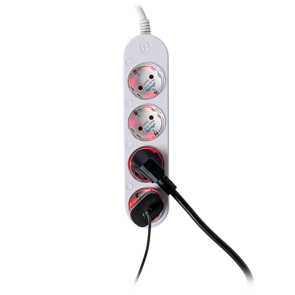SHELLY SH-POWER-STRIP-4-GEN4-W - Shelly Power Strip 4 Gen4 (White) - Regleta inteligente con 4 tomas independientes - Protección contra sobretensión / Schuko (F) - WiFi 2.4GHz / Bluetooth / Zigbee / Matter - Soporta AC 230V / 3680W / Medidor de Consumo - imagen 3