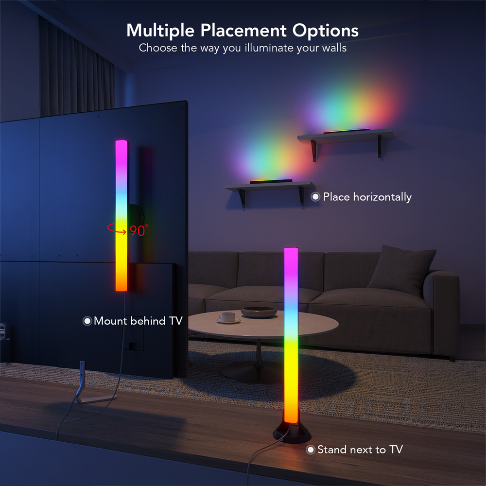 GOVEE GV-BARS-H6046-TV-45 - Accesorios TV - Barras de luz LED - Wi-Fi 2.4 GHz + Bluetooth - Color segmentado RGBIC - 170 lúmenes / 30 fuentes de luz - Homekit / Alexa / Google Home - Para interior / Pantallas de 45" - 70" - imagen 3