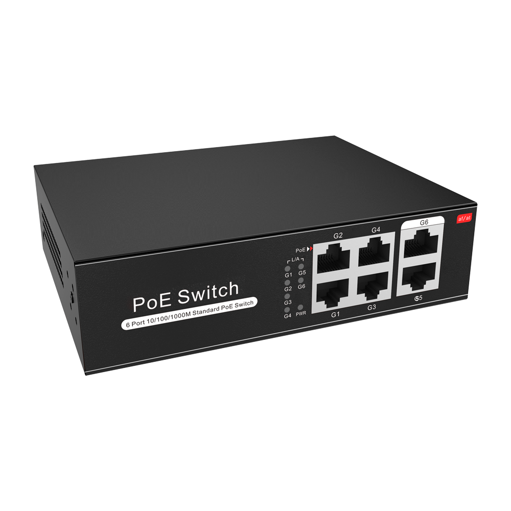 MARCA BLANCA SW0604POE-G-65-E - Switch PoE - 4 puertos PoE + 2 Uplink RJ45 - Velocidad hasta 1000 Mbps en todos los puertos - Hasta 60W en total para todos los puertos - Ancho de banda 12 Gbps - Norma IEEE802.3af (PoE) / at (PoE+) - imagen 3