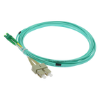 SAFIRE SF-LC-APC-SC-UPC-OM4-DX-5M - Cable de conexión de fibra óptica dúplex - Fibra multimodo OM4 de alta velocidad - Conectores híbridos LC APC y SC UPC - Longitud exacta de 5 metros - Cubierta exterior LSZH color Aqua - Compatibilidad de uso genérica u - imagen 3