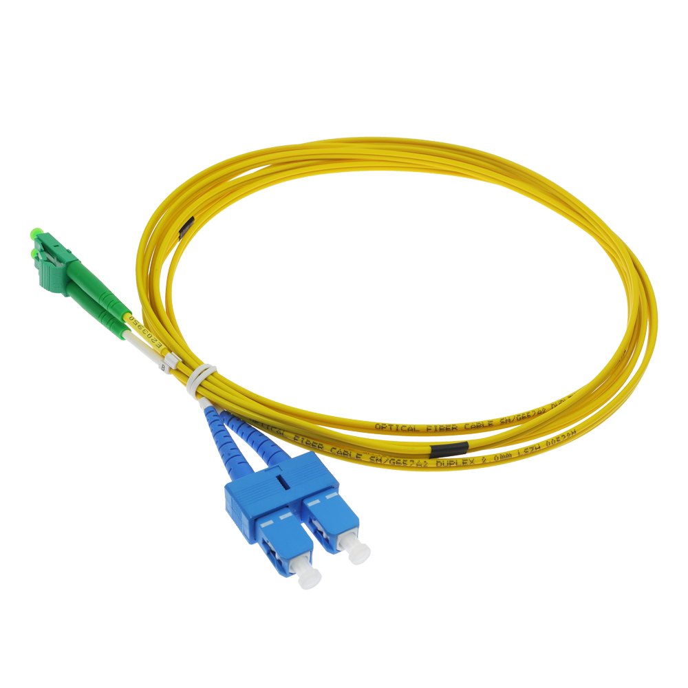 SAFIRE SF-LC-APC-SC-UPC-SM-DX-3M - Cable de conexión de fibra óptica dúplex - Fibra monomodo G657A2 de alto rendimiento - Conectores híbridos LC APC y SC UPC - Longitud exacta de 3 metros - Cubierta exterior LSZH color amarillo - Compatibilidad de uso gen - imagen 3