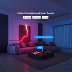 GOVEE GV-NEON-H61D3-3M-WHITE - Govee Tira NEON inteligente 3m - Wi-Fi 2.4 GHz + Bluetooth - Color RGB segmentado - 173 lúmenes/m / 84 LEDs/m - Matter / Homekit / Alexa / Google Home - Para interior trasera blanca - imagen 3
