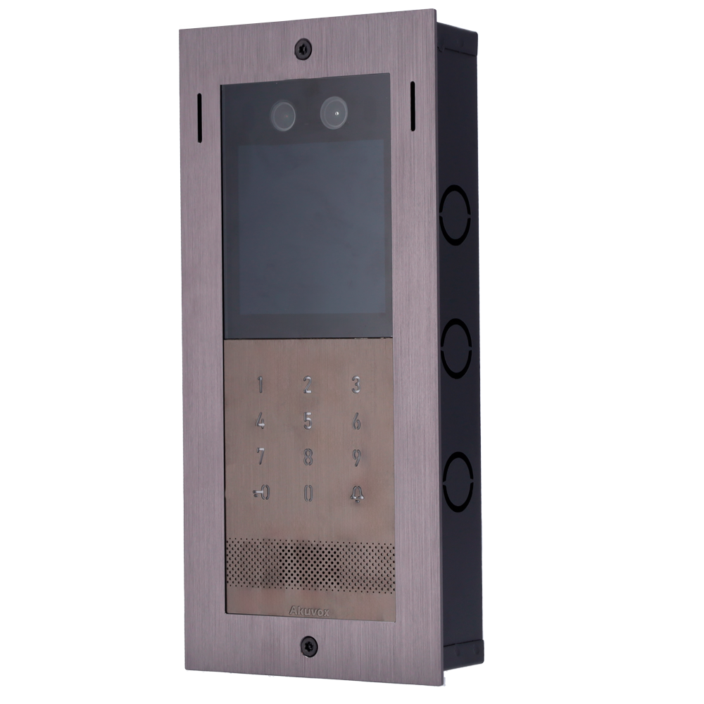 AKUVOX AK-BR-X912-F - Panel frontal y caja de registro encastrada - Específica para Akuvox AK-X912S - Panel: 273 (Al) x 126 (An) x 3 (Fo) mm - Caja: 264 (Al) x 116 (An) x 45 (Fo) mm - Fabricado en aluminio y acero galvanizado - imagen 3