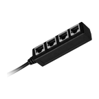 MARCA BLANCA RJ45-SPLIT-4P - Separador RJ45 pasivo. - Distribución de señal de bajas pérdidas. - Divide 1 conector macho en 4 hembras. - Fabricado en plástico ABS duradero. - Formato compacto y color negro discreto. - Ideal para duplicación de conexiones - imagen 3