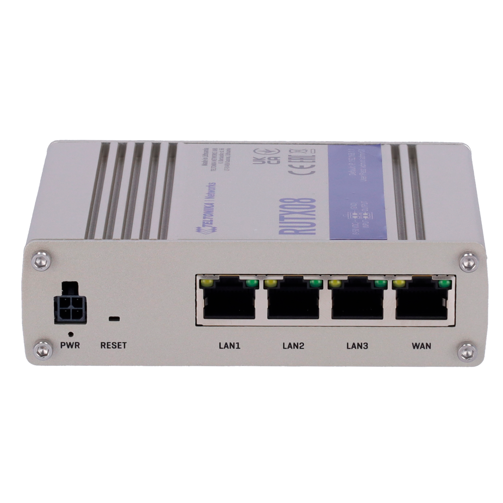 TELTONIKA TK-RUTX08 - Router Industrial Gigabit Ethernet potente - 4 puertos RJ45 de 10/100/1000 Mbps - CPU Quad-core ARM Cortex A7 a 717 MHz - Puerto USB 2.0 para almacenamiento o periféricos - Suite completa de protocolos VPN y seguridad - Alimentación - imagen 3