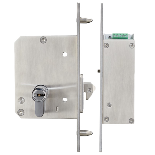MARCA BLANCA YSD-230 - Cerradura de seguridad electromecánica - Modo apertura Fail Secure (NO) - Fuerza de retención 800 kg | Sensor de puerta - Compatible con puertas correderas - Acero inoxidable SUS304 - Cilindro europeo incluido con llaves - imagen 3