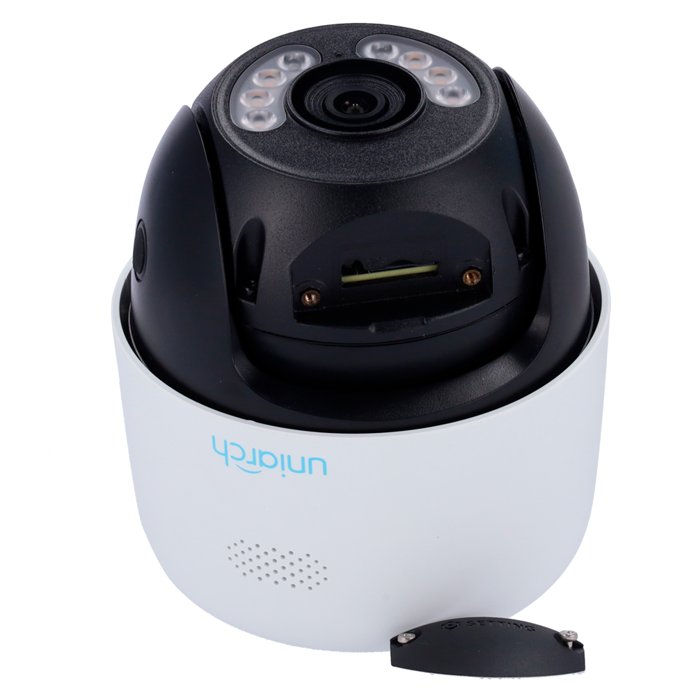 UNIARCH UV-UHO-P1H-M3F4D - Cámara IP PTl WiFi Uniarch - 3 MP | Lente 4.0 mm | microSD 512 GB - IR 30 m | Luz blanca 10 m | DWDR - Autotracking | 20 Presets - IP67 | Wi-Fi - Mic | Altavoz | Botón de reset - imagen 3