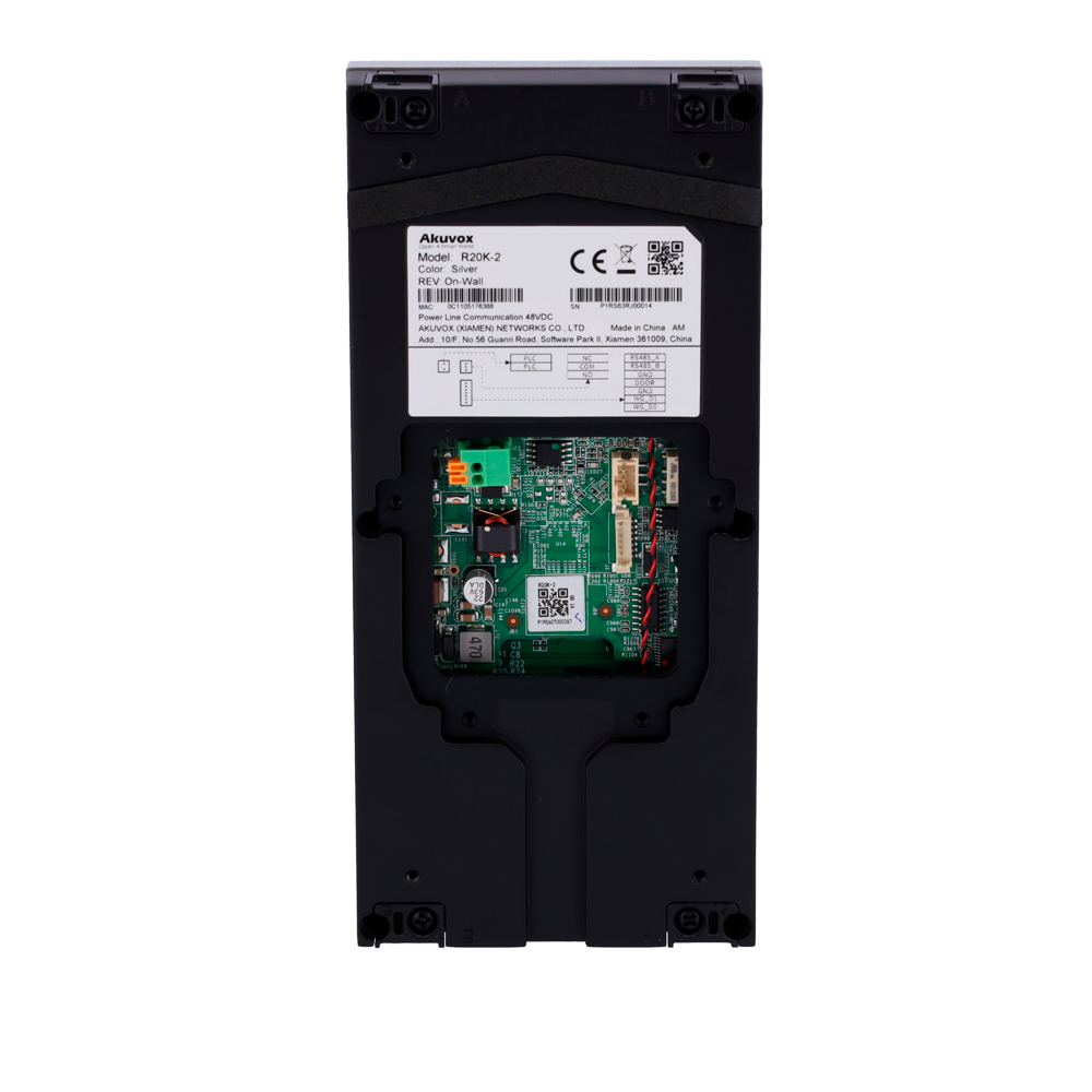 AKUVOX AK-R20K-2 - Videoportero 2 hilos en superficie - Cámara 2 Mpx | Audio bidireccional - Apertura con tarjeta EM/MF, NFC y PIN | 1 relé - Códigos temporales | 2 hilos LP - Mantenimiento Cloud - Conexión de monitor y placas a través de Cloud - imagen 3