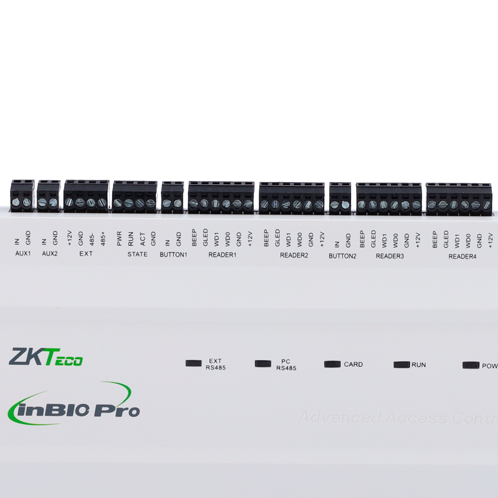 ZKTECO ZK-INBIO260PRO - Controladora de acceso Multi-identificación - Facial, huella, tarjeta, QR dinámico o PIN - Comunicación TCP/IP - 4 lectores por Wiegand | 4 lectores por OSDP - Salida de relé para 2 puertas - Software Accesos: ZKBioCV - imagen 2