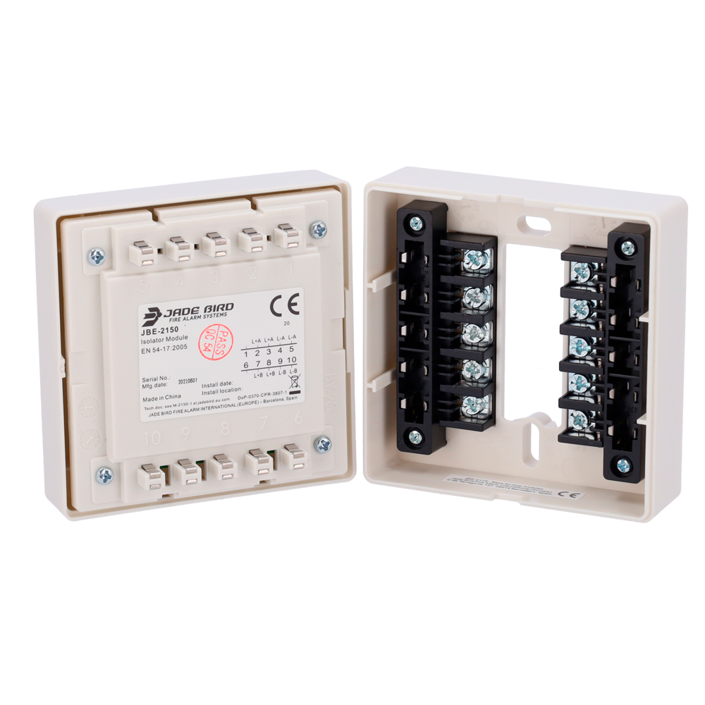JADE BIRD JBE-2150 - Módulo analógico Jade Bird - Aislador de cortocircuitos - Alimentación por lazo - Cable conductor hasta 2.5mm2 - Max 32 dispositivos por segmento - Certificado EN 54-17 - imagen 3