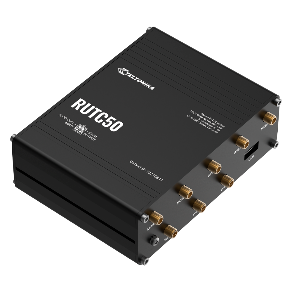 TELTONIKA TK-RUTC50 - Router Industrial Teltonika 5G y Wi-Fi 6 - Velocidades 5G ultra-altas de hasta 3,4 Gbps - Wi-Fi 6 Dual-band MU-MIMO superior - Resiliencia con doble SIM y soporte de eSIM - 5 puertos Gigabit Ethernet (1 WAN + 4 LAN) - Procesamiento a - imagen 3