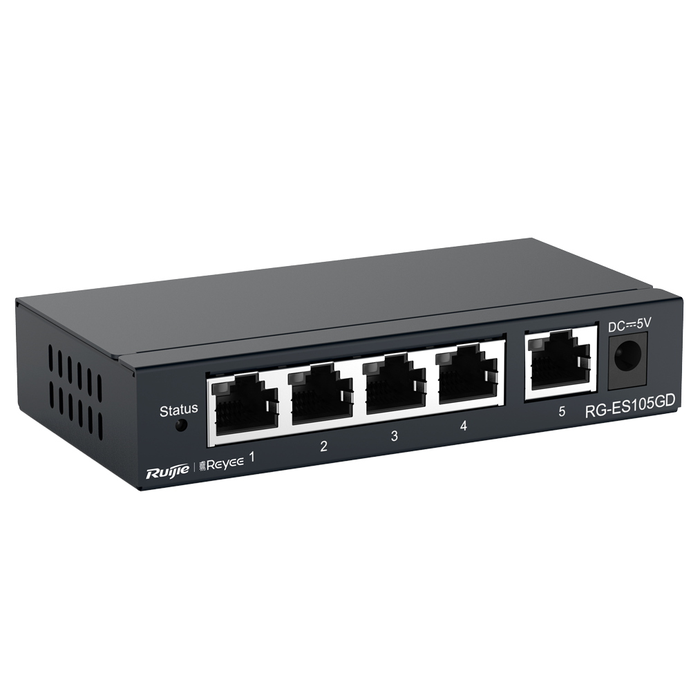 REYEE RG-ES105GD - Reyee Switch Sobremesa - Carcasa Metal - 5 puertos RJ45 - Velocidad 10/100/1000 Mbps - Plug and Play - Tecnología ahorro de energía - imagen 3