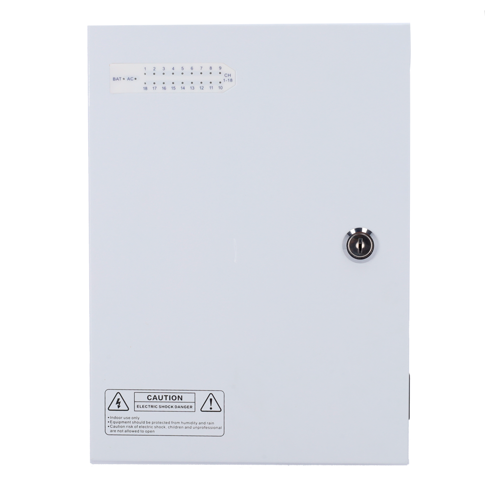 OEM PD-250-18-FUSE - Caja de distribución de alimentación - Entrada AC 180 V~246 V - 18 salidas Fuse - Protección por fusible rearmable - Voltaje de salida 12 V / 250 W - Carcasa metálica - imagen 3