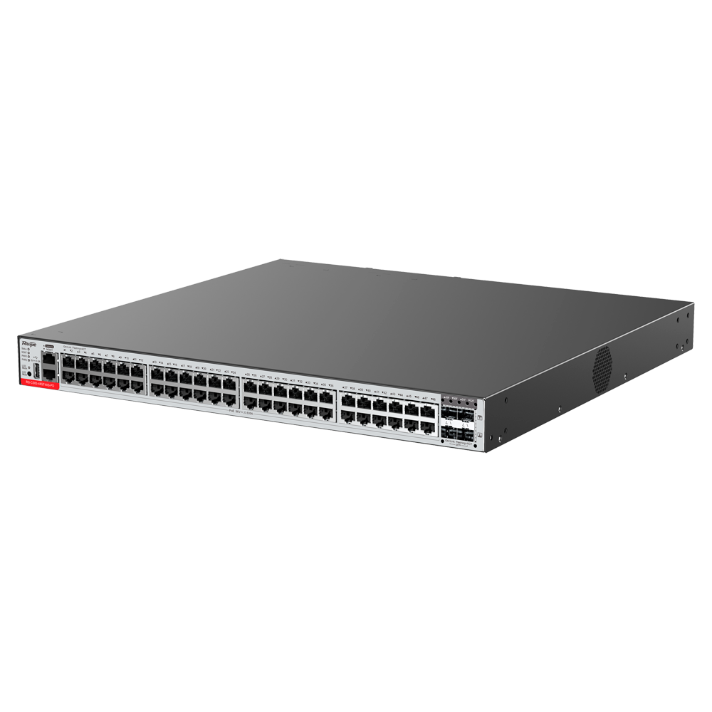 RUIJIE ENTERPRISE RG-CS83-48GT4XS-PD - Ruijie Cloud Managed Layer 3 Switch - 52 Puertos Totales (48 PoE+ / 4 Uplinks 10G SFP+) - Enlaces de fibra de 10 Gbps de ultra velocidad - Doble slot para fuentes modulares Hot-Swap - Virtualización VSU y redundancia - imagen 3