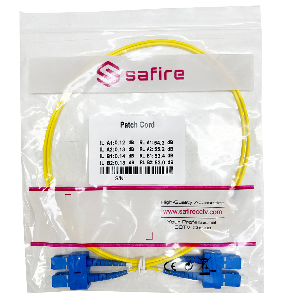 SAFIRE SF-SC-UPC-SC-UPC-OS2-DX-3M-Y - Cable de conexión de fibra óptica - Fibra monomodo OS2 - Conector SC UPC dúplex - Longitud 3m - Cubierta LSZH - Compatibilidad genérica - imagen 3