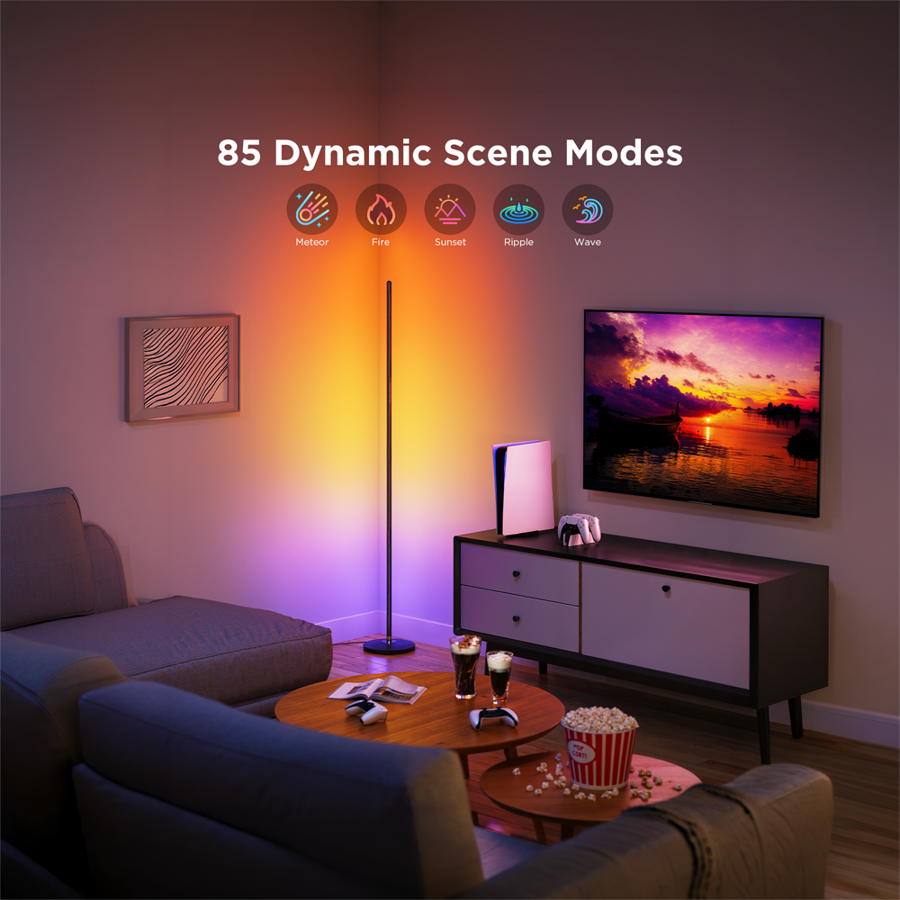 GOVEE GV-FLOOR-H8076-136CM - Lámpara Govee de suelo - Wi-Fi 2.4 GHz + Bluetooth - Color RGB + Blanco cálido/frío - Intensidad 1000 lúmenes - Matter / Homekit / Alexa / Google Home - Para interior - imagen 3