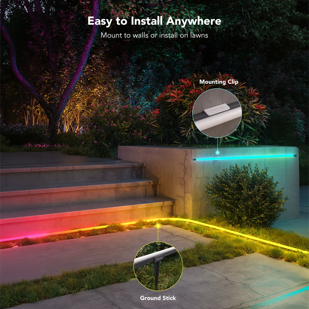 GOVEE GV-OUT-H61A8-NEON-10M - Govee Tira NEON inteligente 10m - Wi-Fi 2.4 GHz + Bluetooth - Color RGB segmentado - 1130 lúmenes - Matter / Homekit / Alexa / Google Home - Para exterior IP67 - imagen 3