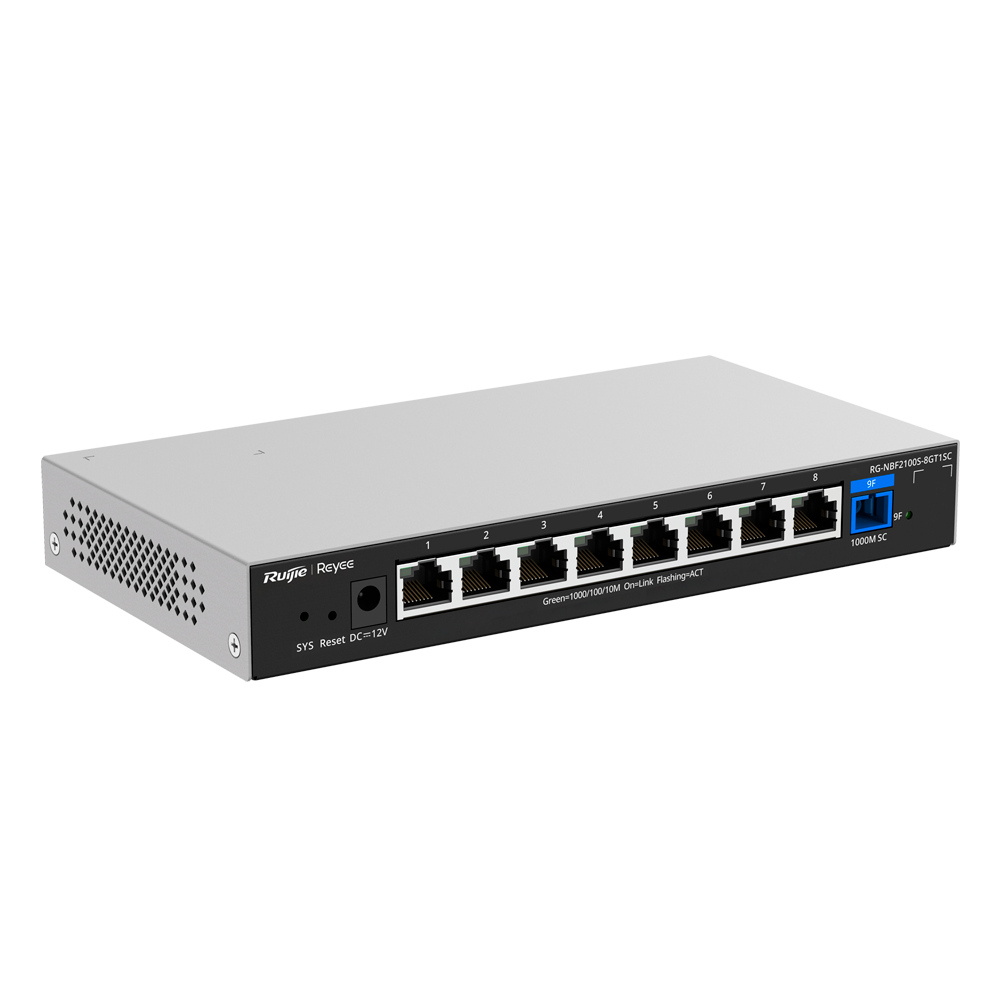 REYEE RG-NBF2100S-8GT1SC - Reyee E-Lighten Switch Cloud Capa 2 - 8 puertos RJ45 Gigabit - 1 Puerto óptico SC 1G (PON) - Velocidad 10/100/1000 Mbps - VLAN/Port Isolation/Loop Prevention - DHCP Snooping/Port Mirroring - imagen 3
