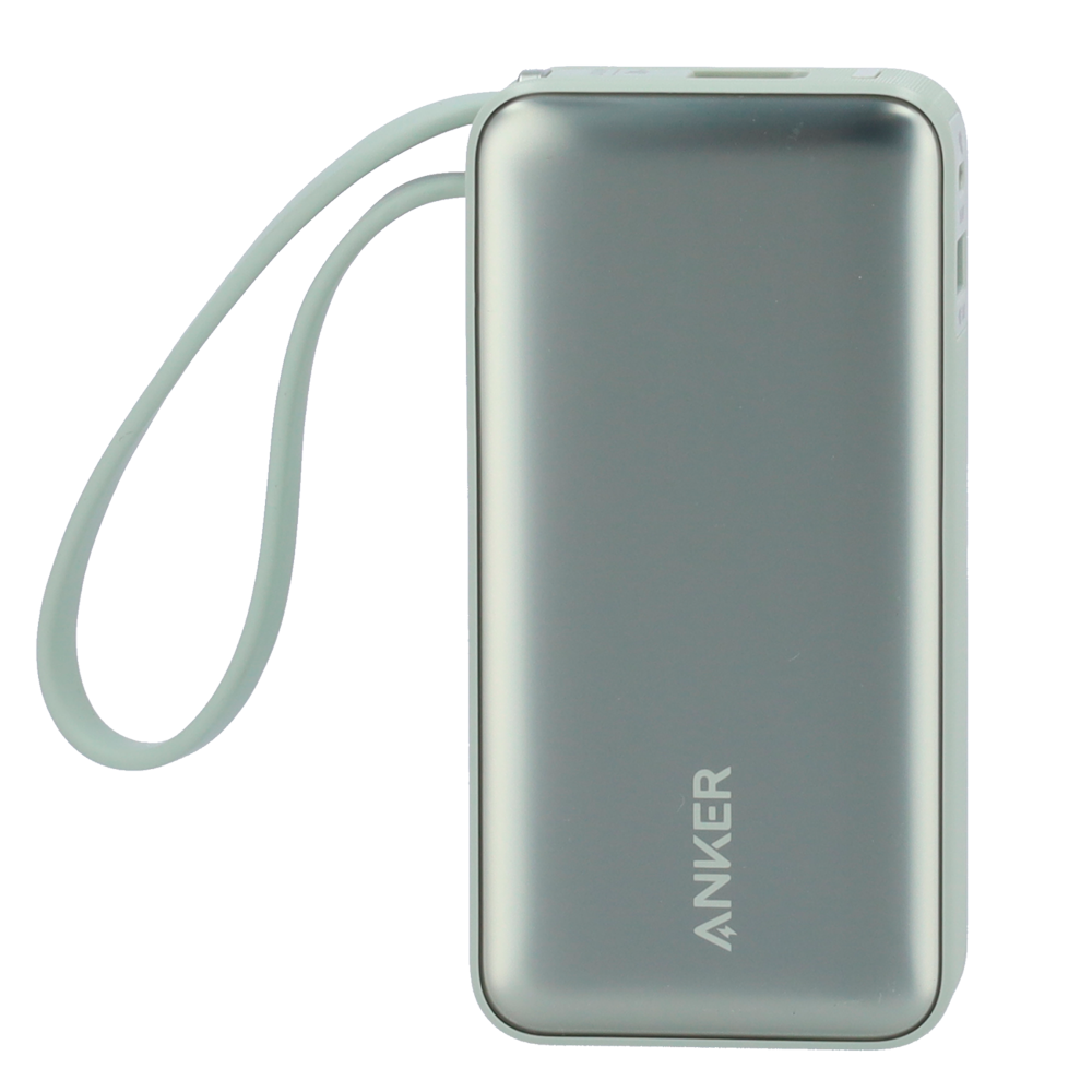 ANKER ANK-1259-G - Anker Power Bank con pantalla LCD - Capacidad 10000mAh | Color verde - Entradas cable integrado, Puerto USB-C - Salidas cable integrado, USB-C y USB-A - Cable integrado: USB-C - Carga rápida | 3 dispositivos a la vez - imagen 3