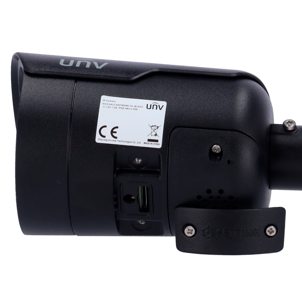 UNIVIEW UV-IPC2124LE-ADF28KMC-DL-BLACK - Cámara Bullet IP Uniview - Gama Easy - 4 MP | Lente 2.8 mm | microSD 512 GB - IR 30 m | Luz blanca 30 m | WDR 120 dB - Color Hunter | Dual Light - PoE | UMD | IP67 - Micrófono | Altavoz - imagen 3