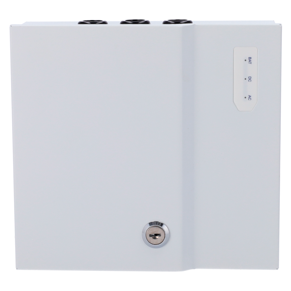 MARCA BLANCA AC-12DC5A-BAT7AH - Alimentador para control de acceso - Configurable NO/NC - Salida DC 11-14V / 5A / 60W - Caja de metal con cerradura - Apto para batería auxiliar 12V / 7Ah - Montaje en superficie - imagen 3