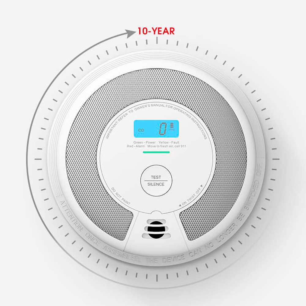 X-SENSE SC07 - Detector de CO y humo autónomo X-Sense - Duración de la batería 10 años (no reemplazable) - Indicador luminoso de alarma - Alarma sonora 85 dB a 3m - Botón de Test y pantalla LCD - Certificado EN 50291:2010 y EN 14604:2005 - imagen 3