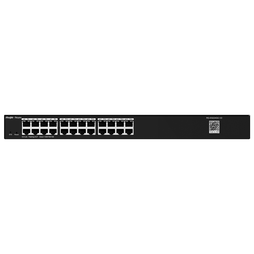REYEE RG-ES224GC-V2 - Ruijie Reyee Cloud Managed L2 Switch - 24 Puertos Gigabit Ethernet RJ45 de alta velocidad - Reconocimiento inteligente de cámaras IP (CCTV) - Prevención automática de bucles (Loop Prevention) - Gestión en la nube Ruijie Cloud de por - imagen 3