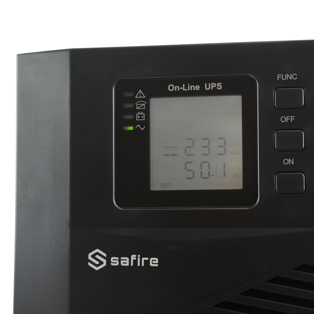 KSTAR UPS3000VA-ON-4 - SAI online - Potencia 3000VA/2700W - Entrada 200~240 Vac / Salida 200~240 Vac - 3 salidas SAI/UPS protegidas - Tiempo de recarga 4~5 h - 6 baterías de plomo-ácido selladas (incluidas) - imagen 3