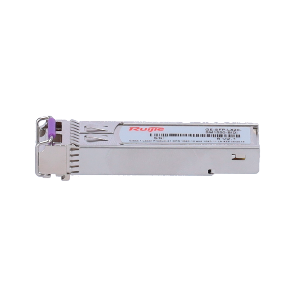 RUIJIE ENTERPRISE RG-GE-SFP-LX20-SM1550-BIDI - Módulo transceptor SFP BiDi de Ruijie - Estándar Ethernet 1000Base-LX - Conector de tipo LC Simplex bidireccional - Distancia operativa de hasta 20Km - Longitud de onda dual Tx1550nm y Rx1310nm - Tasa de velo - imagen 3