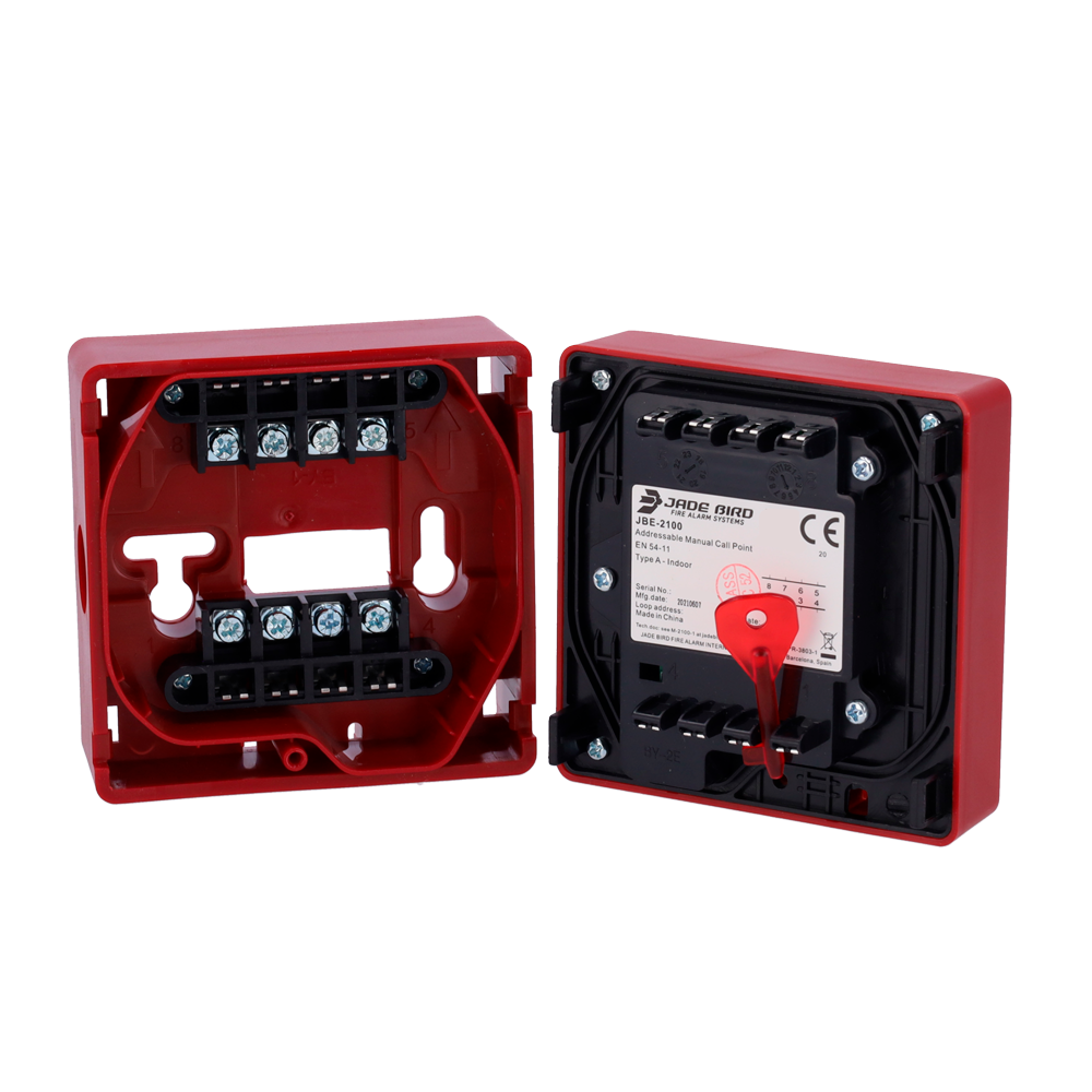JADE BIRD JBE-2100 - Pulsador analógico Jade Bird - Rearmable - Indicador luminoso y visual de activación - Contacto seco auxiliar - Certificado EN 54-11 - imagen 3