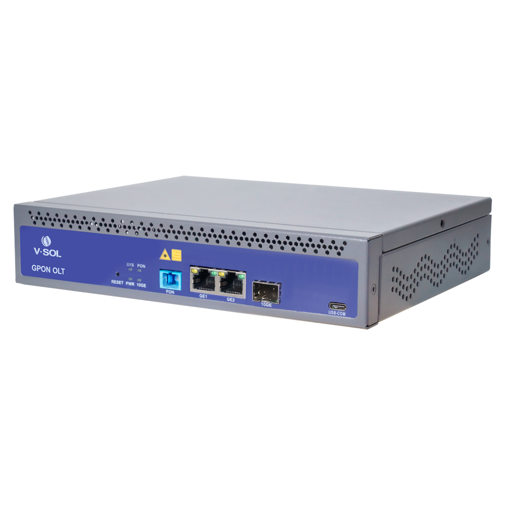 VSOL-V1600GS-F - V-SOL Single Pon Gpon OLT - 2 Puertos RJ45 10/100/1000 Mbps + 1 Puerto SFP+ 1/10Gigabit - Hasta 128 ONT por equipo - Distancia de transmisión hasta 20 km - Enrutamiento Capa 3 ( NAT,DMZ,ACL,PPPOE,DHCP ) - Switching Capa 2 ( VLANs, MULTICA - imagen 3