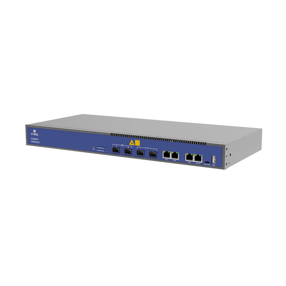 VSOL-V1600GT - V-SOL 2 Puertos Pon Gpon OLT - 2 Puertos RJ45 GE + 2 Puertos SFP+ ( GE/10GE ) - Hasta 128 ONT por equipo - Distancia de transmisión hasta 20 km - Enrutamiento Capa 3 ( NAT,DMZ,ACL,PPPOE,DHCP ) - Switching Capa 2 ( VLANs, MULTICAST, STP ) - imagen 3