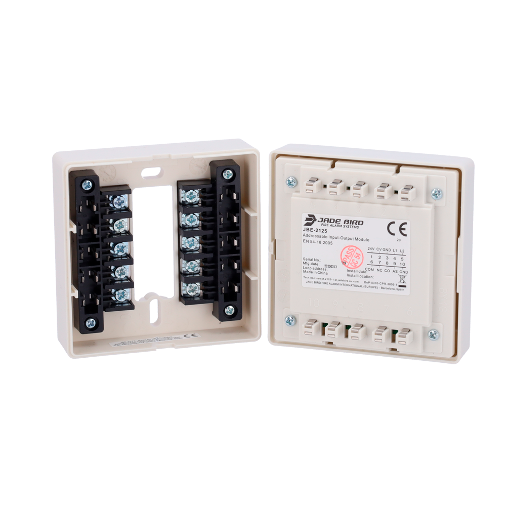 JADE BIRD JBE-2125 - Módulo analógico Jade Bird - 1 Salida con entrada de confirmación - Alimentación por lazo - Cable conductor hasta 2.5mm2 - REOL de 10 kΩ (suministrada) - Certificado EN 54-18 - imagen 3