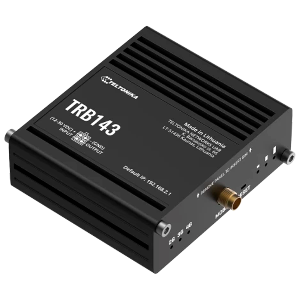 TELTONIKA TK-TRB143 - Teltonika Router Industrial 4G LTE Cat 4 - Interfaz M-Bus para lectura de medidores - Puerto Gigabit Ethernet 10/100/1000 Mbps - VPN avanzada: IPsec, OpenVPN y WireGuard - 1 puerto I/O digital y 1 analógico - Gestión remota RMS y Rut - imagen 3