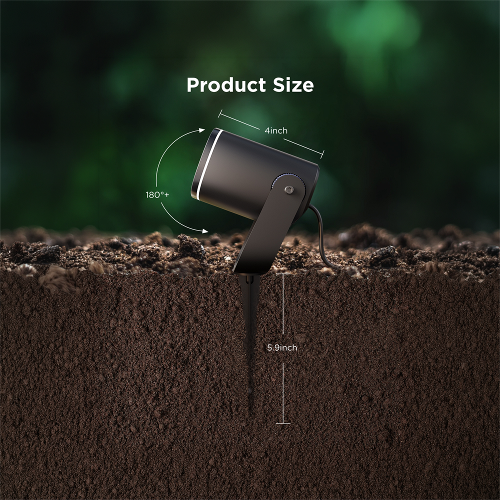 GOVEE GV-OUT-H7093-SPOT-IP67 - Govee pack 2 focos LED - Wi-Fi 2.4 GHz + Bluetooth - Color segmentado + Blanco cálido/frío - Intensidad 700 lúmenes - Matter / Homekit / Alexa / Google Home - Para exterior / IP67 - imagen 3