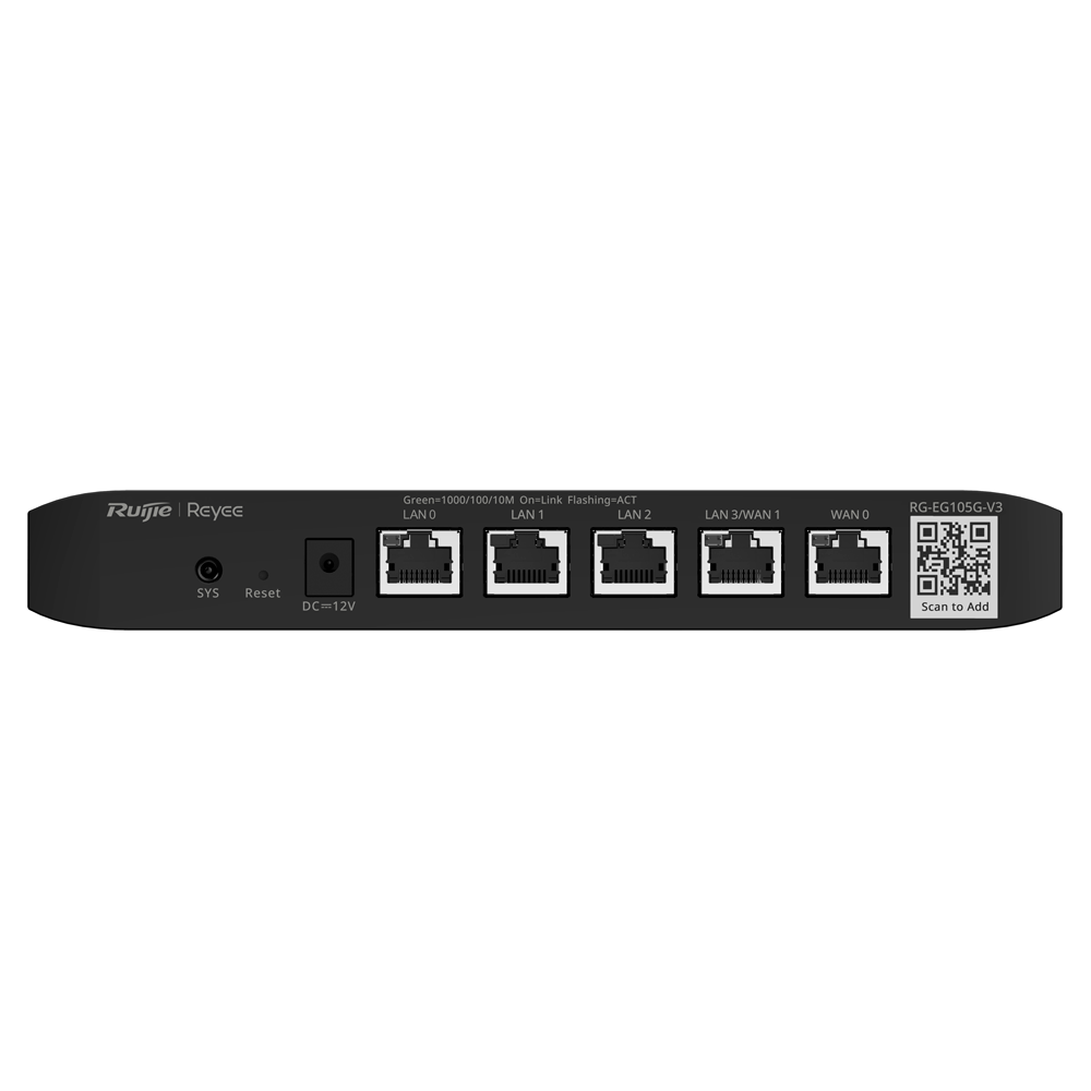 REYEE RG-EG105G-V3 - Reyee Router Controlador Cloud - 5 Puertos RJ45 10/100 /1000 Mbps - Admite hasta 2 WAN para failover o balanceo - Hasta 600 Mbps de ancho de banda - Servidor VPN IPSec, L2TP, PPTP, OpenVPN - imagen 3