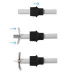 SAFIRE CON100-CAP - Conector BNC macho - Simple - Rápido - Reutilizable - Reciclable - Compatibilidad universal con Microcoaxial y RG59 - imagen 3
