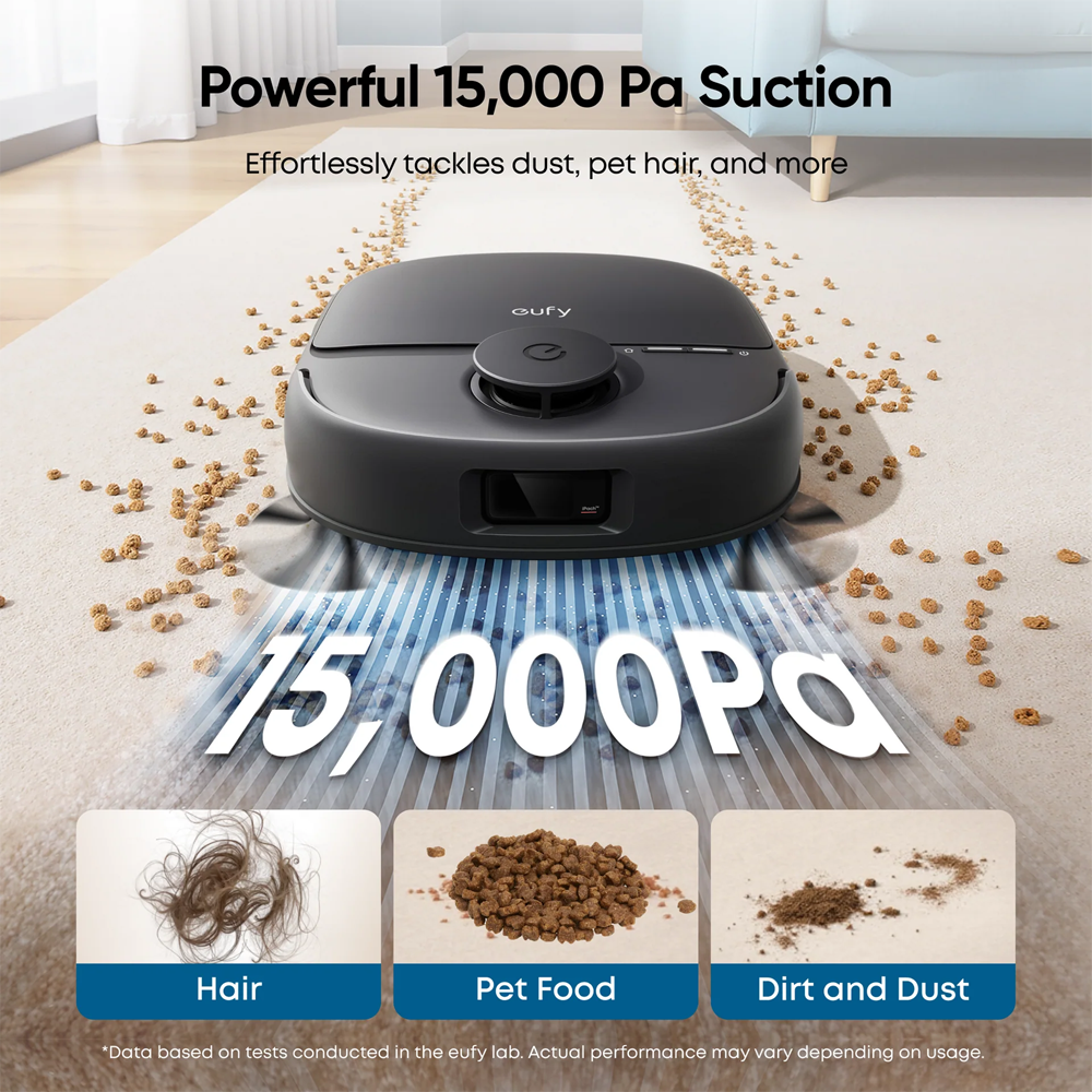 EUFY-CLEAN-OMNI-C28 - Robot Aspirador Eufy C28 - Potencia máxima de 15.000 Pa - Base de autovaciado - Limpieza a presión / Navegación láser iPath - Mapas Varios Pisos - Alexa / Google / Siri - imagen 3
