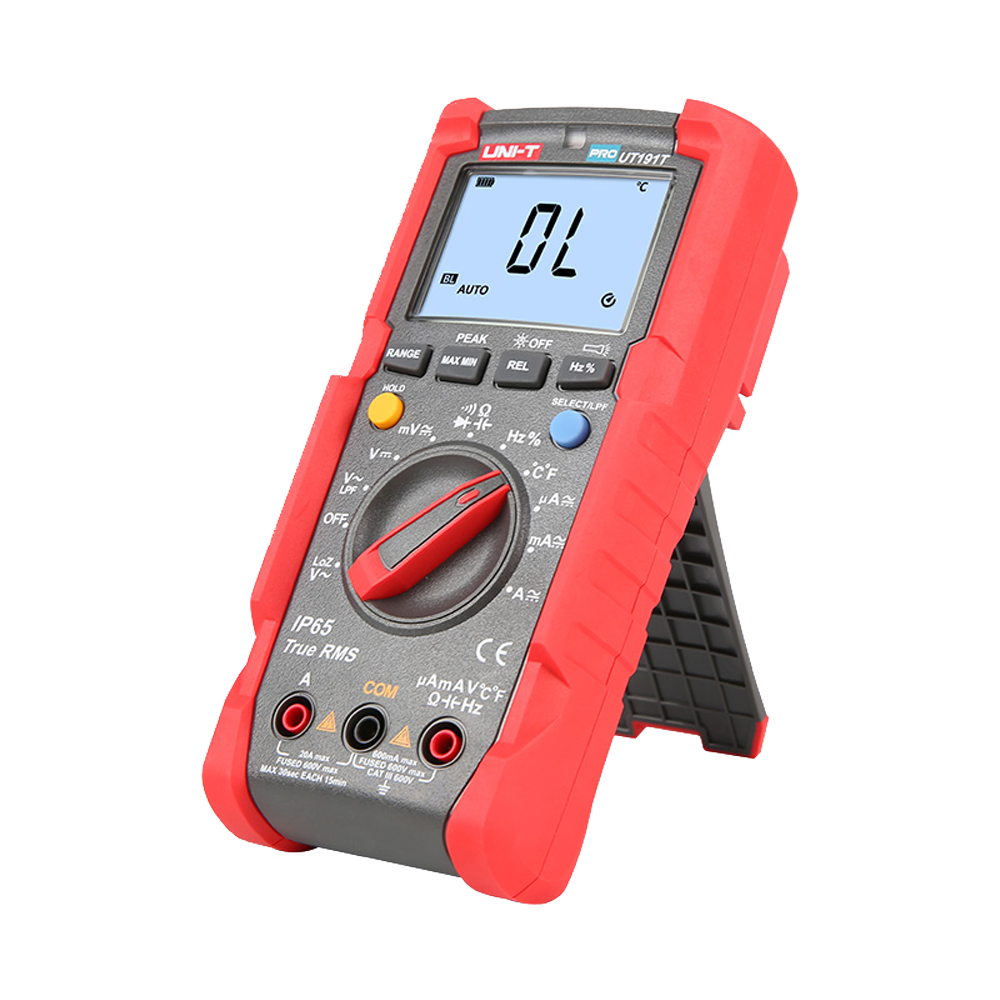UNI-T UT191E - Multímetro digital Industrial True RMS - IP65 y resistente a caídas de 2 m - Medición DC y AC hasta 600V / 20 A - Linterna integrada - Medición de resistencia, capacitancia y frecuencia - Buzzer para test de continuidad - imagen 3