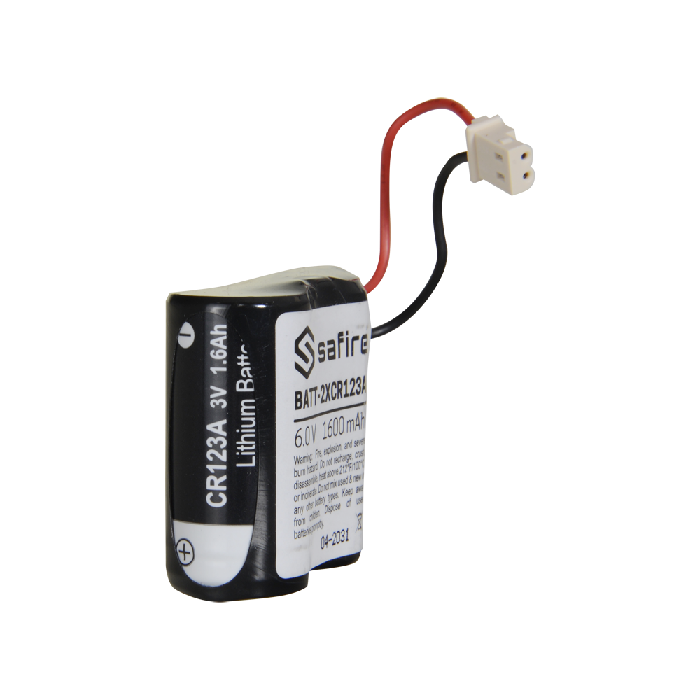 SAFIRE BATT-2XCR123A - Pack 2x Pilas CR123A / CR17345 / 5018LC - Safire - Litio Li-MnO2 no recargable - Tensión 6.0V / Retráctil Molex 5284 - Capacidad nominal 1600mAh - Compatible Visonic Next Cam PG2 y K9 PG2 - imagen 3