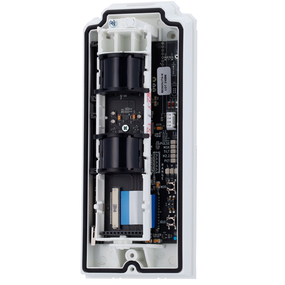 DUEVI DV-MONOLITH-K-U - Detector exterior Duevi bajo consumo - Preparado para integrar transmisor de terceros - Doble PIR / Detección 15 m - Antimasking / Inmune a mascotas - Alimentación con 2 pilas CR123A - Uso exterior IP54 / Antivandálico IK10 - imagen 3