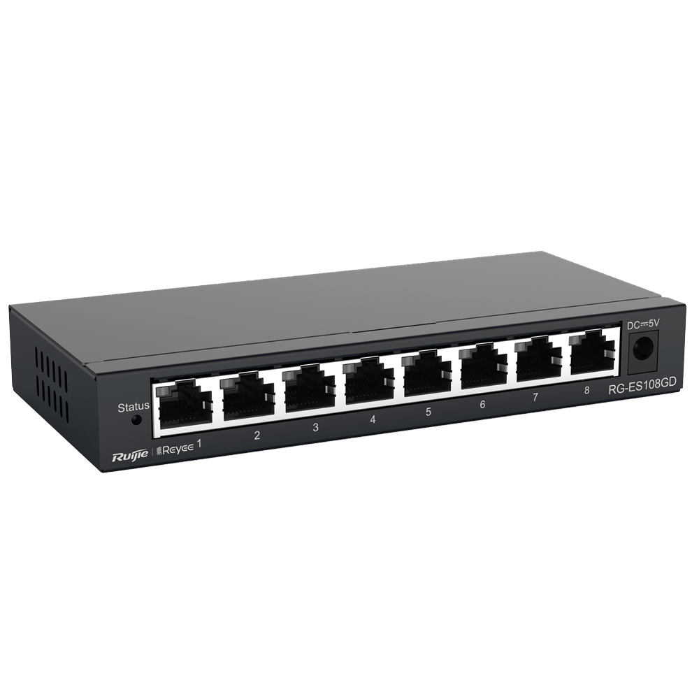 REYEE RG-ES108GD - Reyee Switch Sobremesa - Carcasa Metal - 8 puertos RJ45 - Velocidad 10/100/1000 Mbps - Plug and Play - Tecnología ahorro de energía - imagen 3