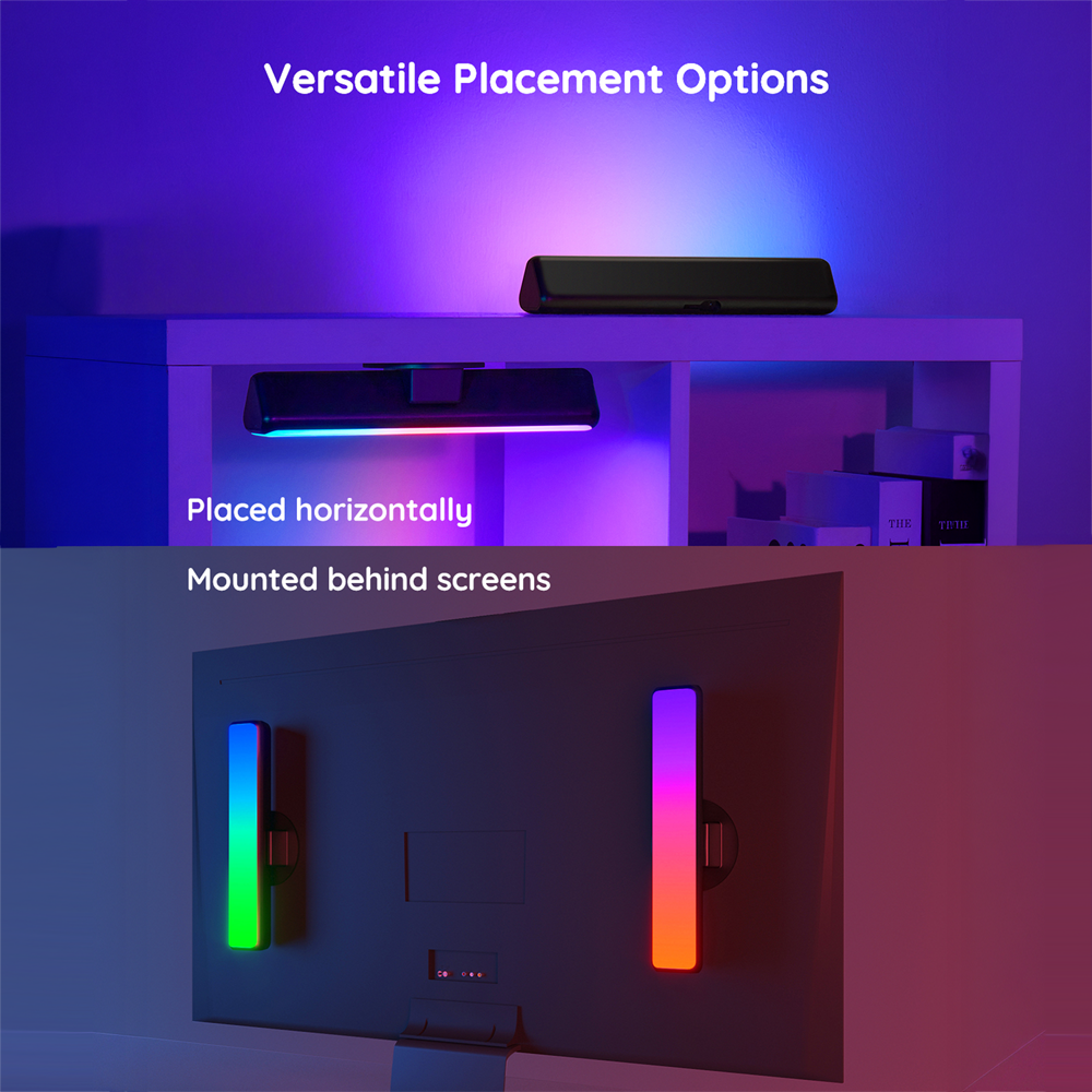 GOVEE GV-BARS-H6056-FLOW-PLUS - Accesorios TV - Barras de luz LED - Wi-Fi 2.4 GHz + Bluetooth - Color segmentado + blanco frio/cálido - 300 lúmenes / 18 Fuentes de luz - Homekit / Alexa / Google Home - Para interior / Pantallas de <45" - imagen 3
