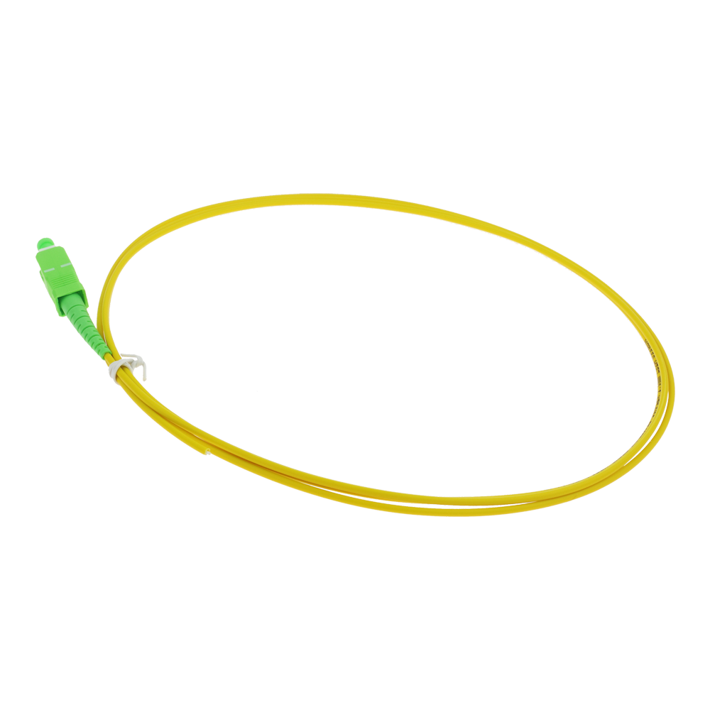 SAFIRE SF-SC-APC-OS2-0015M-D20-Y - Pigtail de fibra óptica simplex - Fibra monomodo G657A2 de alto rendimiento - Conector SC con pulido APC - Grosor de cable estándar de 2.0 mm - Longitud exacta de 1.5 metros - Cubierta exterior LSZH color amarillo - imagen 3
