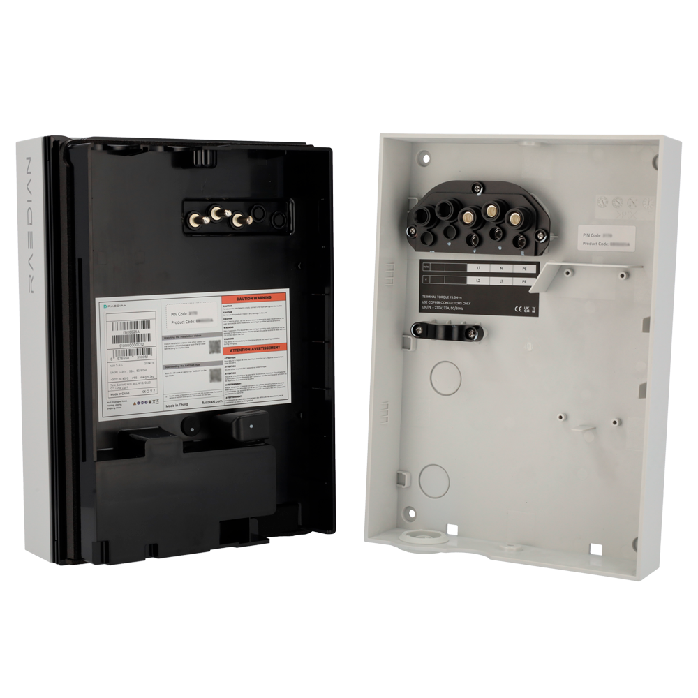 RAEDIAN RD-NEO-7-S-WHITE - Cargador para vehículos eléctricos - Potencia 7,4 kW / 32A / Monofásica - Conector tipo 2 - Protección IP55, IK10 - Monitorización desde la APP - Color blanco - imagen 3
