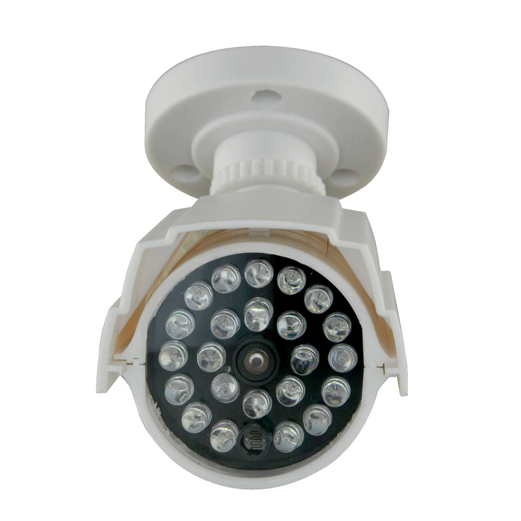 NIVIAN CS023 - Cámara simulada no operativa NIVIAN - Tipo Bullet IR - Carcasa con soporte y visera - 23 LEDs rojos funcionales - Diseño apto para interior - Alimentación 2 pilas AA - imagen 3