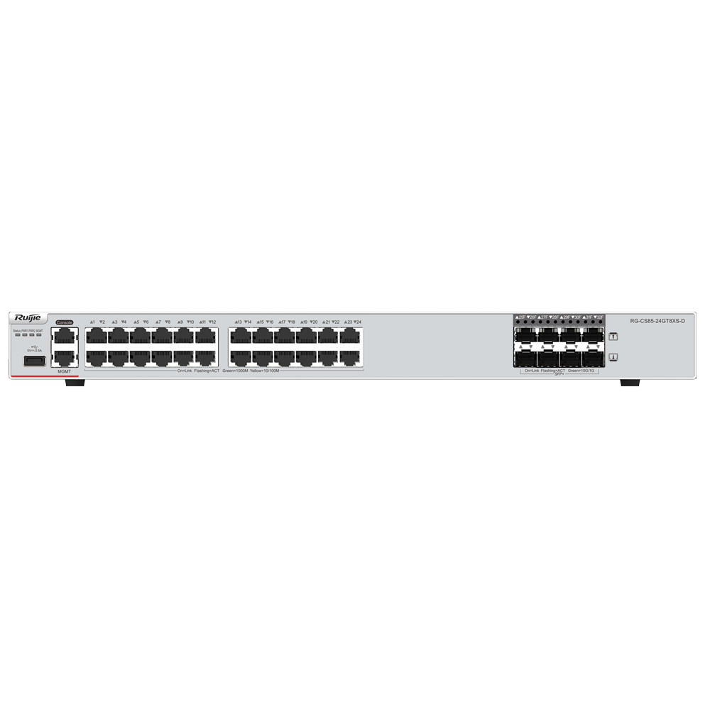 RUIJIE ENTERPRISE RG-CS85-24GT8XS-D - Ruijie Cloud Managed Layer 3 Switch - 32 Puertos Totales (24 GE / 8 Uplinks 10G SFP+) - Enlaces de fibra de 10 Gbps de ultra velocidad - Ranura de expansión para tarjeta de línea core - Virtualización VSU y redundanci - imagen 3