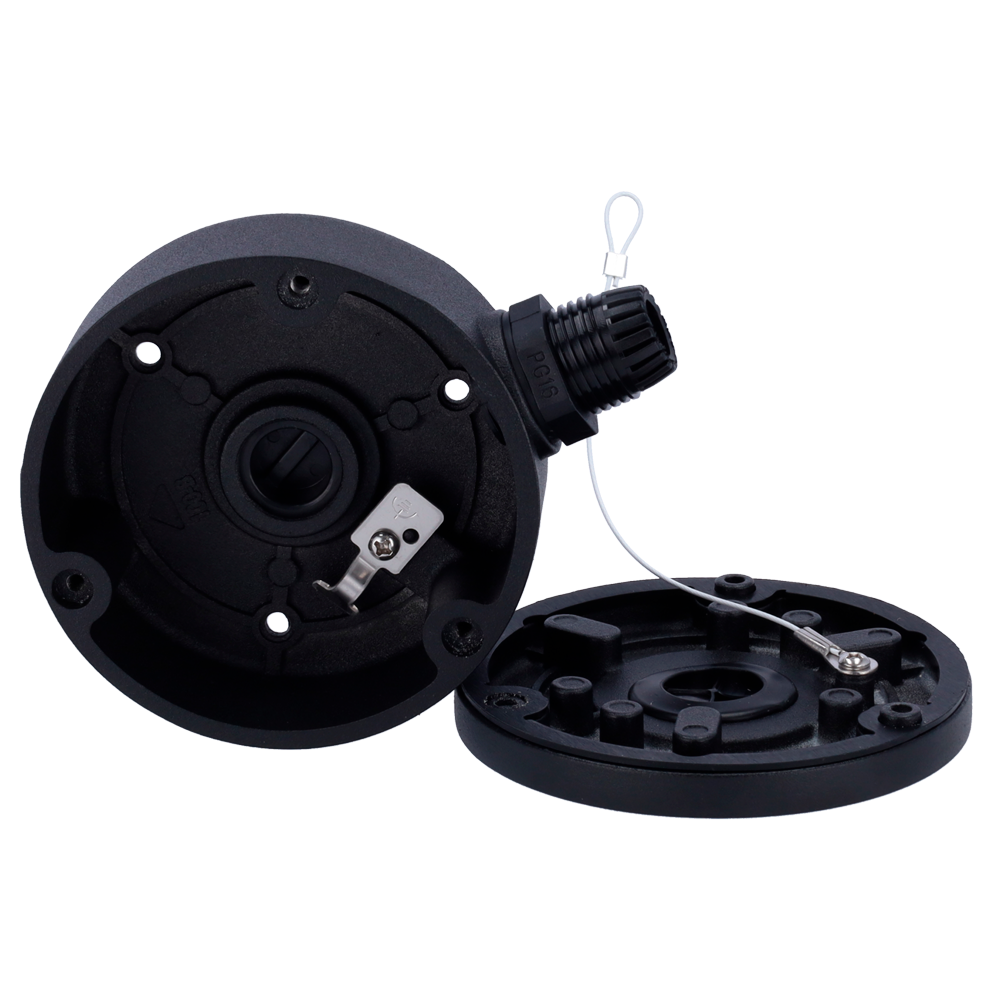 HIKVISION DS-1280ZJ-XS-B - Caja de conexiones - Para cámaras domo o bullet - Apto para uso exterior - Instalación en techo o pared - Pasador de cables - Color negro | 43,2 (Al) x 100 (Ø) mm - imagen 3